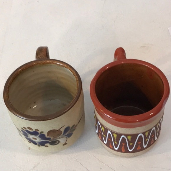 TONALA 4 Pottery Hand Made Mugs Related Style Vintage 2 Redware 1… - Picture 15 of 16